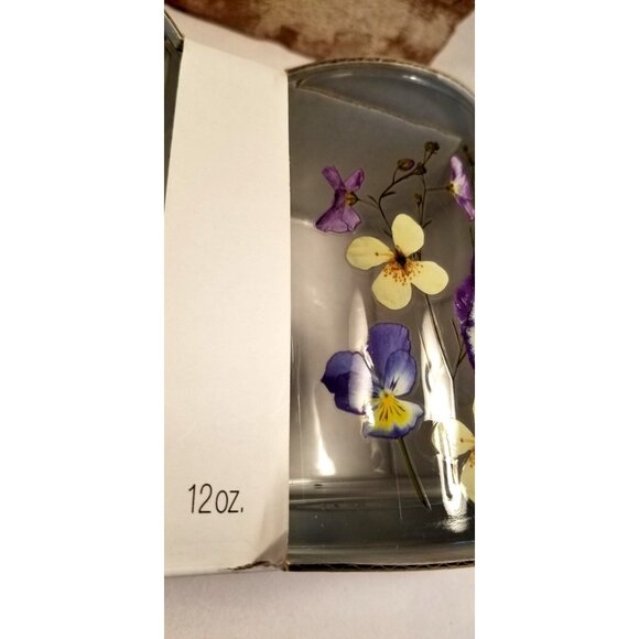 NIB Retired Urban Outfitters 12 oz Violets Floral Rock Glasses Set of 2, Glass - Picture 3 of 6